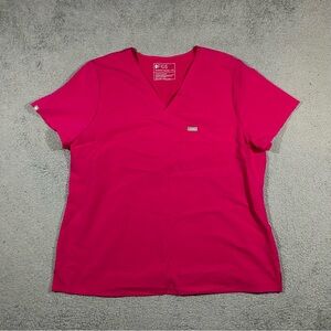 FIGS Women's Catarina One-Pocket Scrub Top Size 2XL Raspberry #1430
